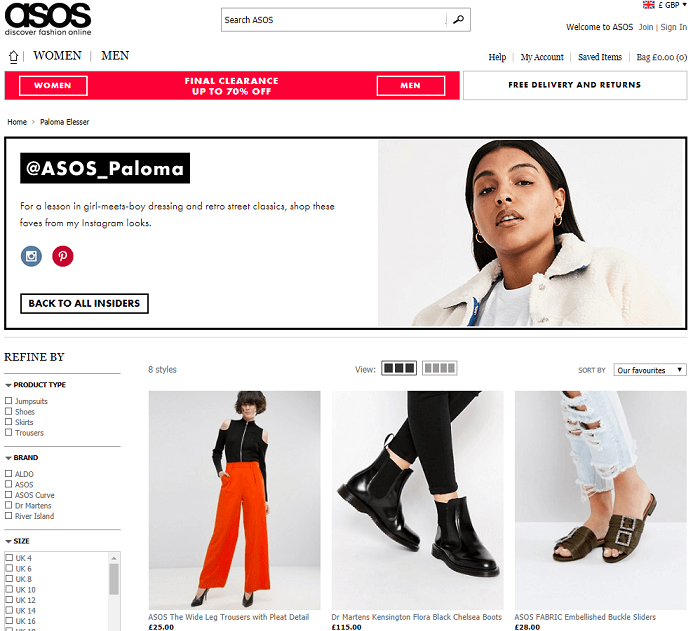 ASOS Insiders - social mentions